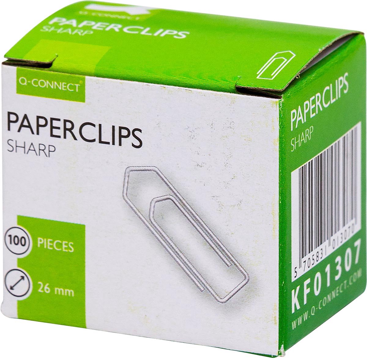 Pinces à papier Q-connect, 26 mm, boîte de 100 pièces, 10 pièces
