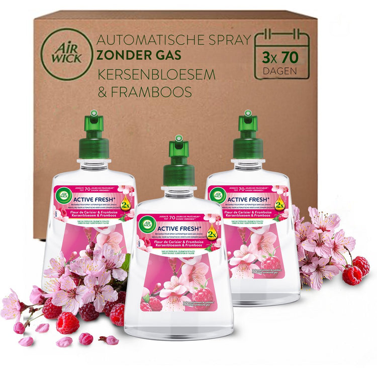 Air wick - désodorisant actif fleur de cerisier - 3 recharges