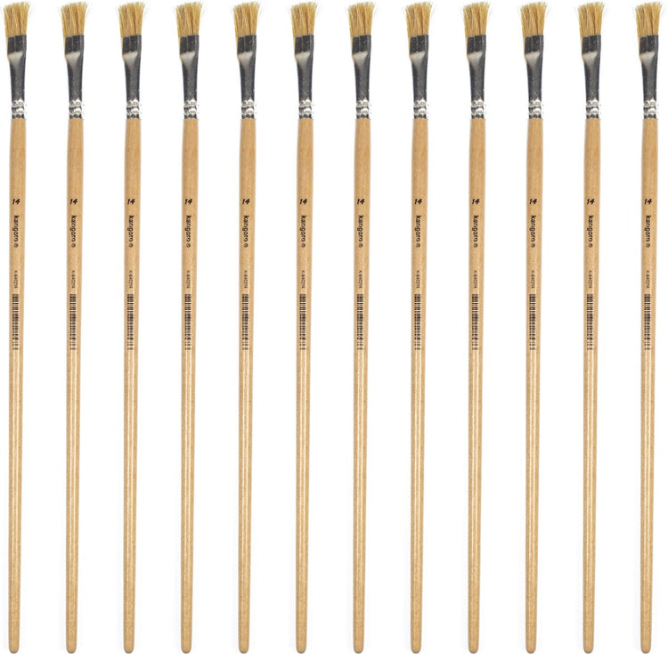 Pinceau Kangaro Lyonse - #14 - bois laqué - boîte de 12 pièces - k-840214