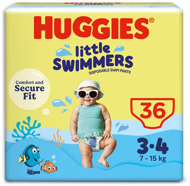 Huggies petits nageurs - couches de bain - taille 3 4 - (7 à 15 kg) - pack économique - 36 pièces