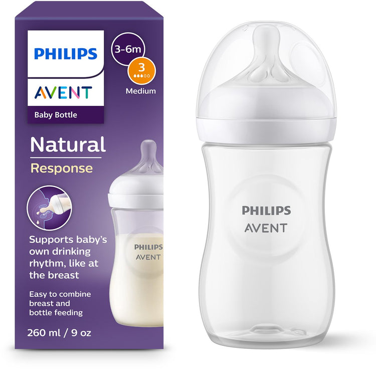 Philips avent natural réponse - biberon - 1 pièce - 260 ml - débit 3 - scy903 01