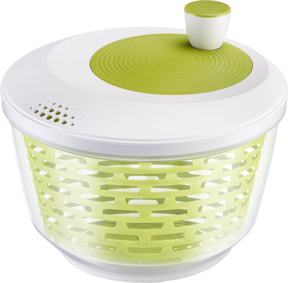 Essoreuse à salade Westmark, capacité : 4,4 l, ø 23,5 cm, plastique, sans BPA, spindella, transparent blanc vert, 2430226a
