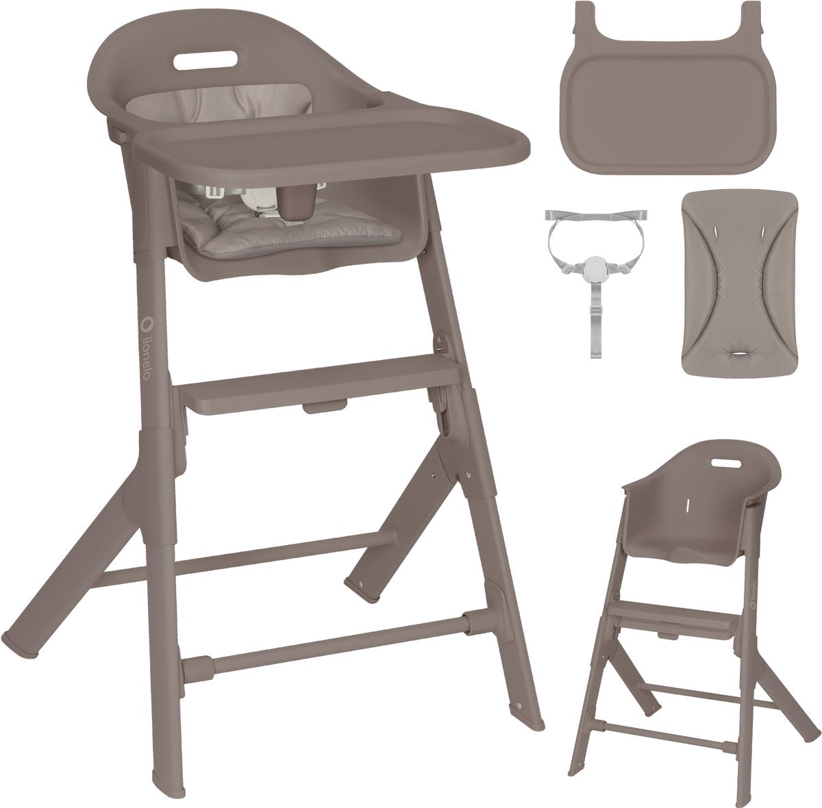 Lionelo beny – chaise haute 6-36 mois – ceinture 3 points – repose-pieds plateau réglable – insert lavable – compact léger