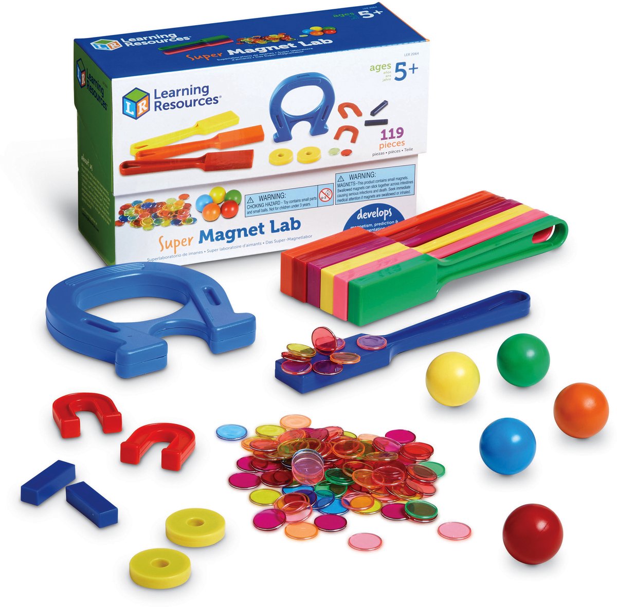 Kit de laboratoire de classe super aimant de ressources d'apprentissage - 3+