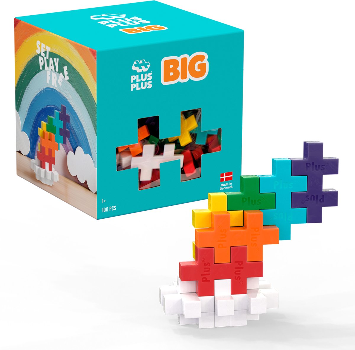 Plus plus plus-plus grand mélange arc-en-ciel 100 pièces (4354)