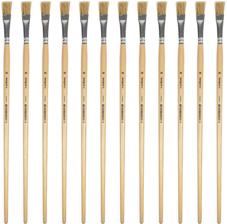 Pinceau Kangaro Lyonse - #16 - bois laqué - boîte de 12 pièces - k-840216