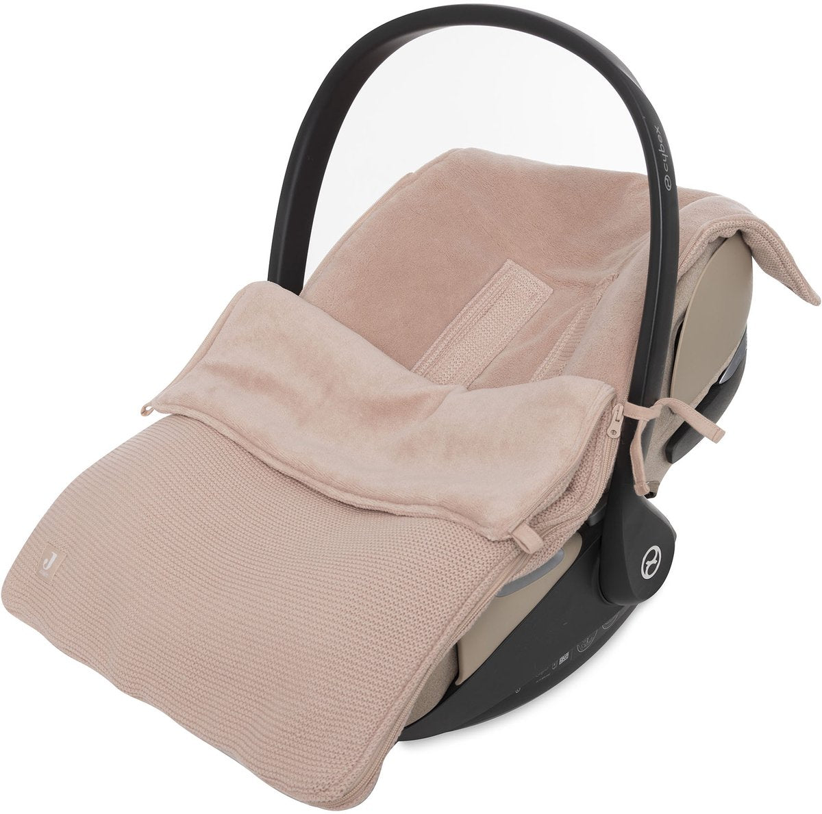 Chancelière Jollein pour poussette siège auto - tricot basique - coton - 42x82cm - rose sauvage