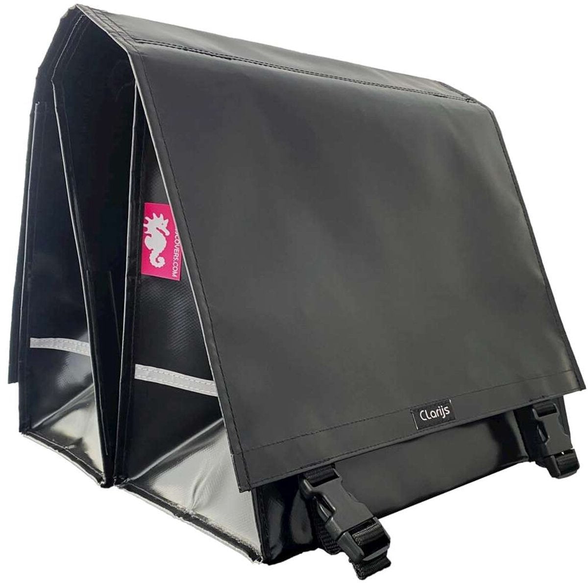 Clarijs sacoche de vélo double l PVC 40l avec découpe noir