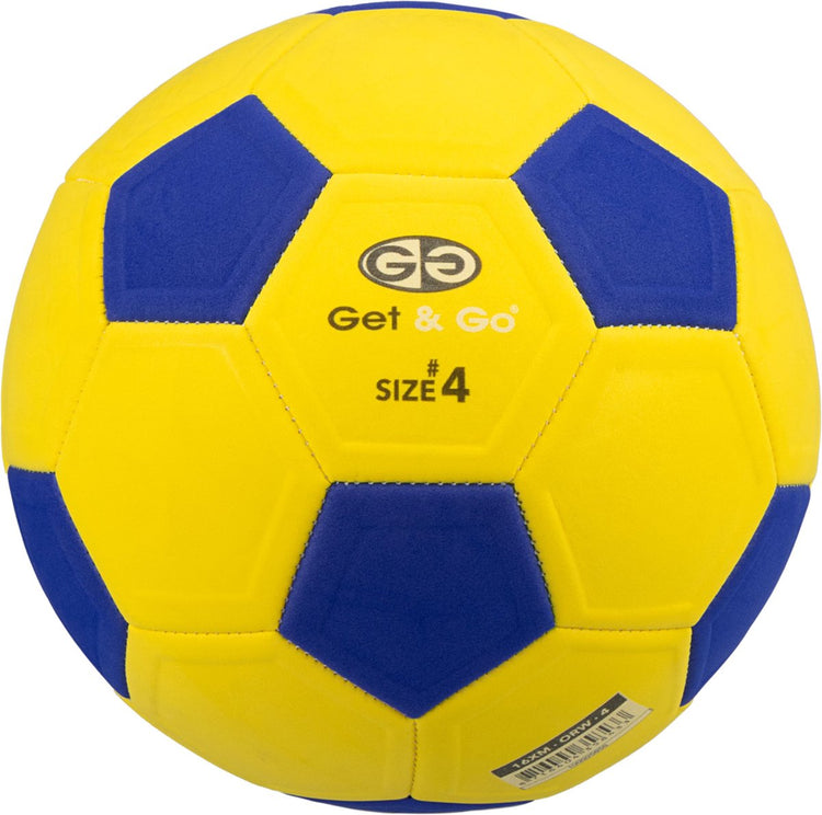 Ballon courbe Get Go - Kickerball - Ballon de football jaune bleu - Ballon courbe - Taille 4 - Diamètre env. 21 cm