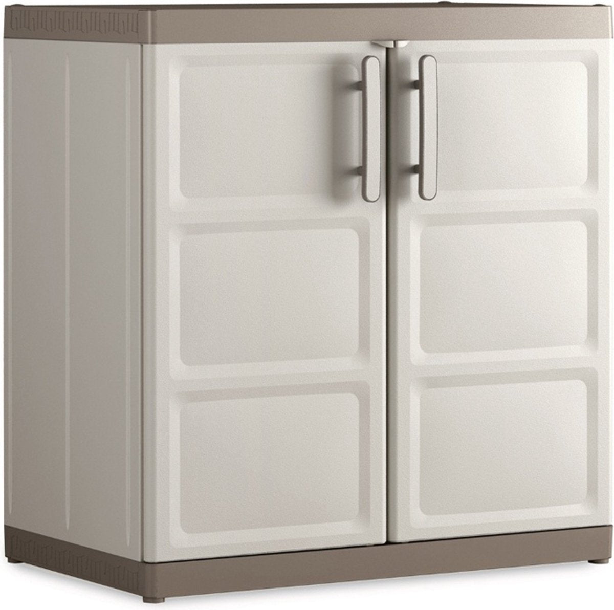 Keter meuble de rangement excellence xl bas - 2 étagères - 54x89x93cm - beige taupe