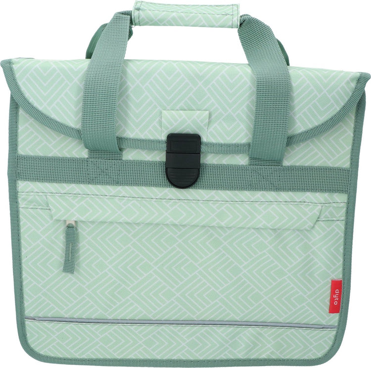 Sacoche de vélo simple Dyto - vert menthe - nylon hydrofuge - poche avant pratique - dimensions : 34x32x13cm - capacité 14 litres