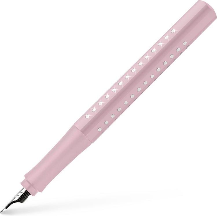 Stylo plume Faber-Castell - grip sparkle - f - rose - fc-140878