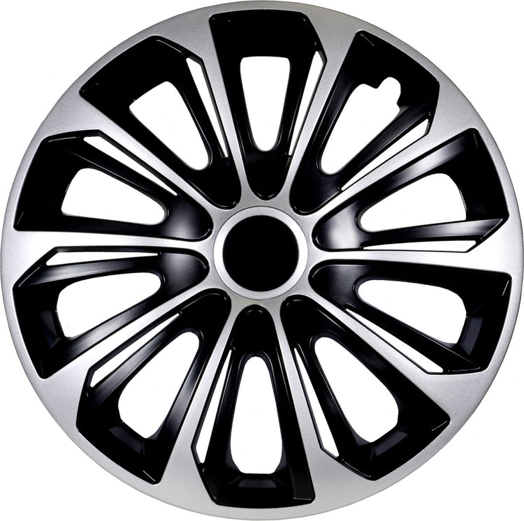 Nrm - enjoliveurs 14 forts - argent noir - lot de 4 pièces