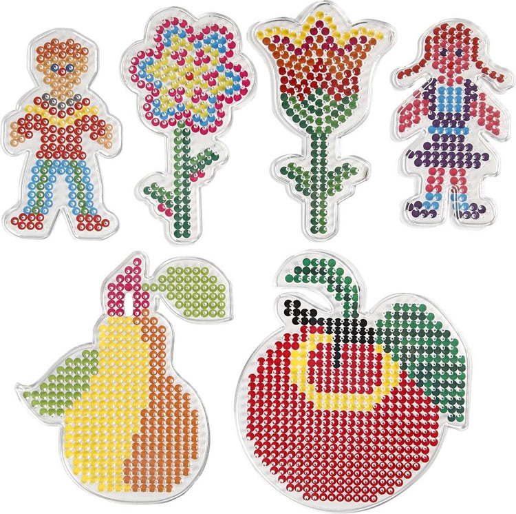 Creativ company assiette de base, fleurs, fille, garçon, pomme et poire, dim. 8,5x14-14x16 cm, moyenne, 6 pièces 1 boîte