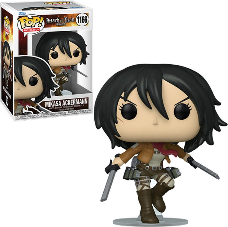 Funko attaque sur titan figurine à collectionner pop ! animation mikasa ackerman avec des épées 9 cm multicolore