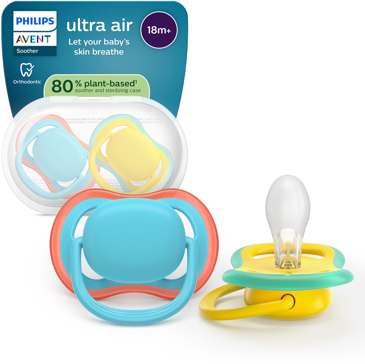 Philips avent ultra air – sucette respirante et légère (18 mois+) – 2 pièces - scf349 57