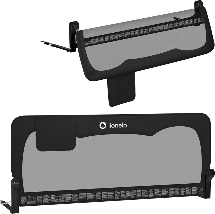 Lionelo hanna – barrière de lit 150x66 cm – pliable à 180° – cadre en aluminium – ceinture sécurisée standsafe – jusqu'à 27 kg – filet aéré – pour matelas jusqu'à 45 cm – certifié SGS – adapté aux voyages – montage facile