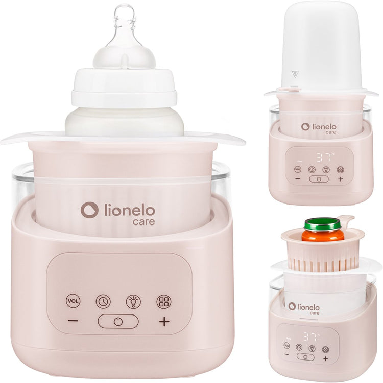 Chauffe-biberon Lionelo thermup 4.0 - avec récipient amovible unique - 400w chauffage rapide - 6 fonctions incl. stérilisation et dégivrage - veilleuse à 3 réglages - écran tactile - contrôle de la température 25-100°c - conception hygiénique sûre