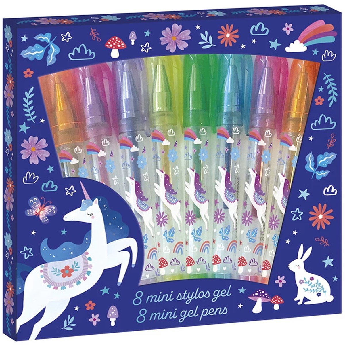 Janod - pays des rêves - 8 mini stylos gel licorne