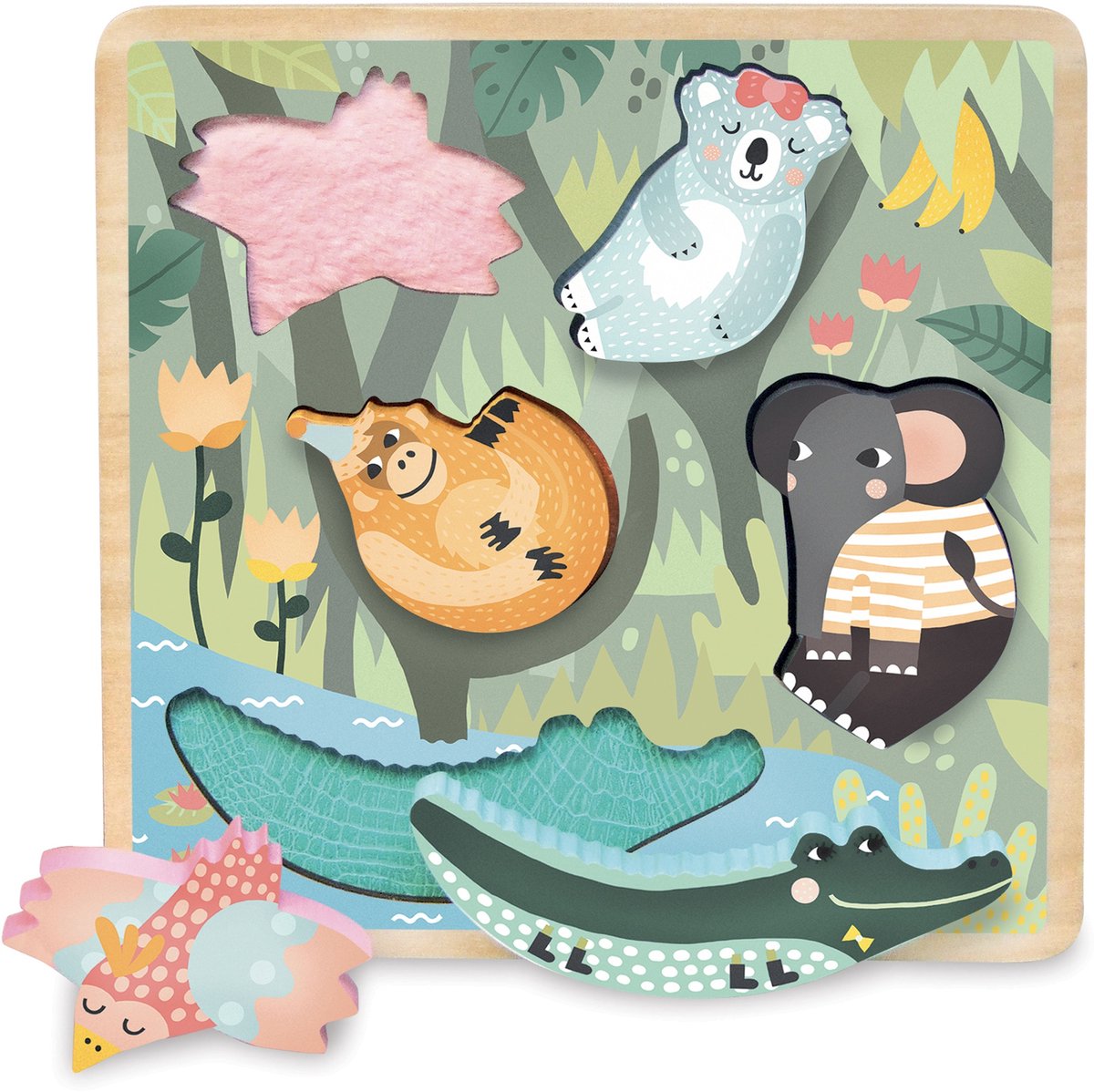 Vilac puzzle tactile en bois jungle*