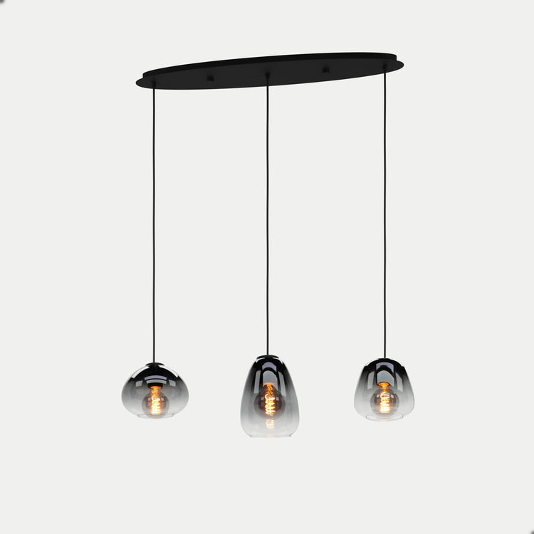 Lampe à suspension Eglo aguilares - e27 - 84 cm - verre - noir
