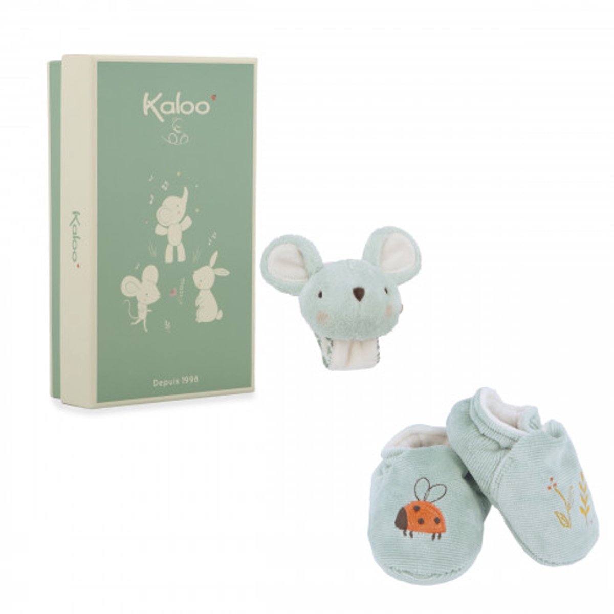 Kaloo - coffret cadeau bébé souris - bleu