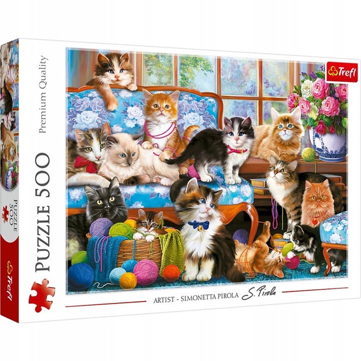 Trefl - puzzle - 500 pièces - famille de chats - 48x34 cm