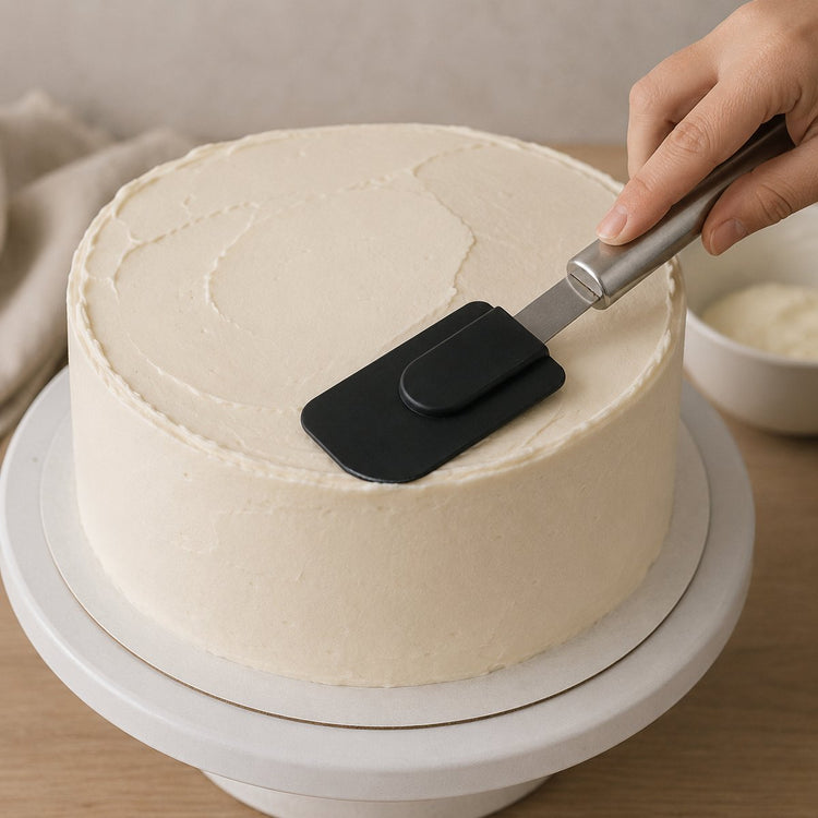 Alpin | escroc | grattoir à poêle - argent noir - acier inoxydable silicone - 24 cm - spatule pour ustensiles de cuisine - robuste - ustensiles de cuisine résistants à la chaleur - va au lave-vaisselle | spatule