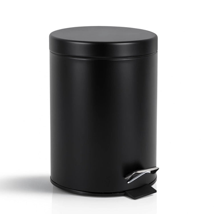 Faire taire. Living Hush Living Waste Bin 5l - Poubelle pour salle de bain, toilettes et bureau - avec couvercle - fermeture amortie - noir minuit