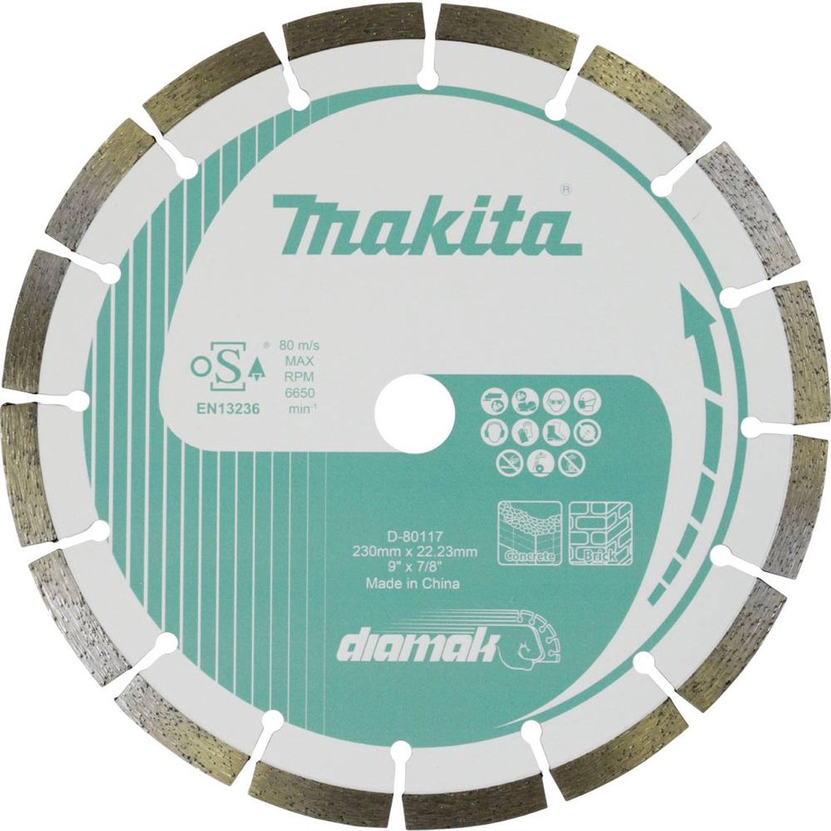 Accessoires Makita disque diamant 230x22,23x2,4mm | segment - d-80117