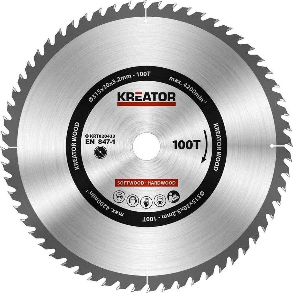 Kreator krt020433 lame de scie bois - 315mm100t