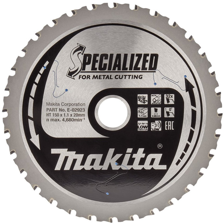 Accessoires Makita lame de scie circulaire acier spécialisé 150x20x1,1 32t 0g - e-02939