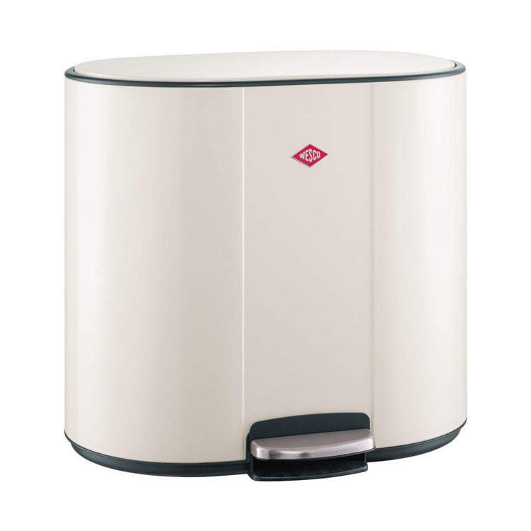 Wesco multicollector 3 poubelle tri des déchets (1x25 litres, 2x12 litres) | 49 litres | métal - sable mat | poubelle à pédale avec fermeture amortie et filtre anti-odeurs