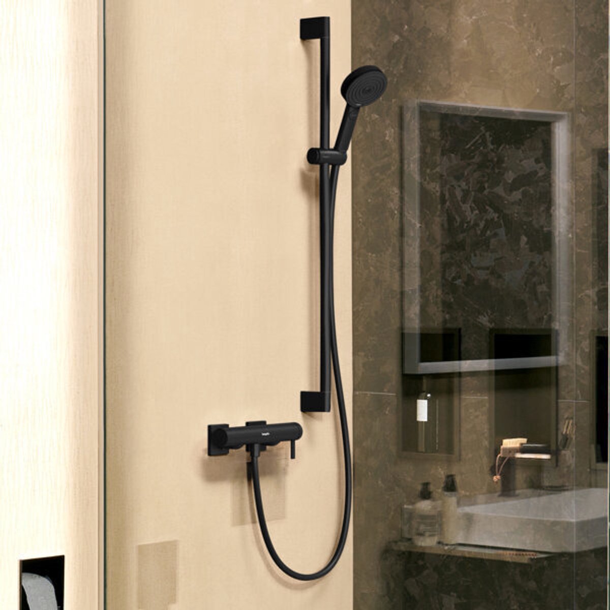 Hansgrohe tecturis e - robinet de douche - commande à levier unique - bronze brossé