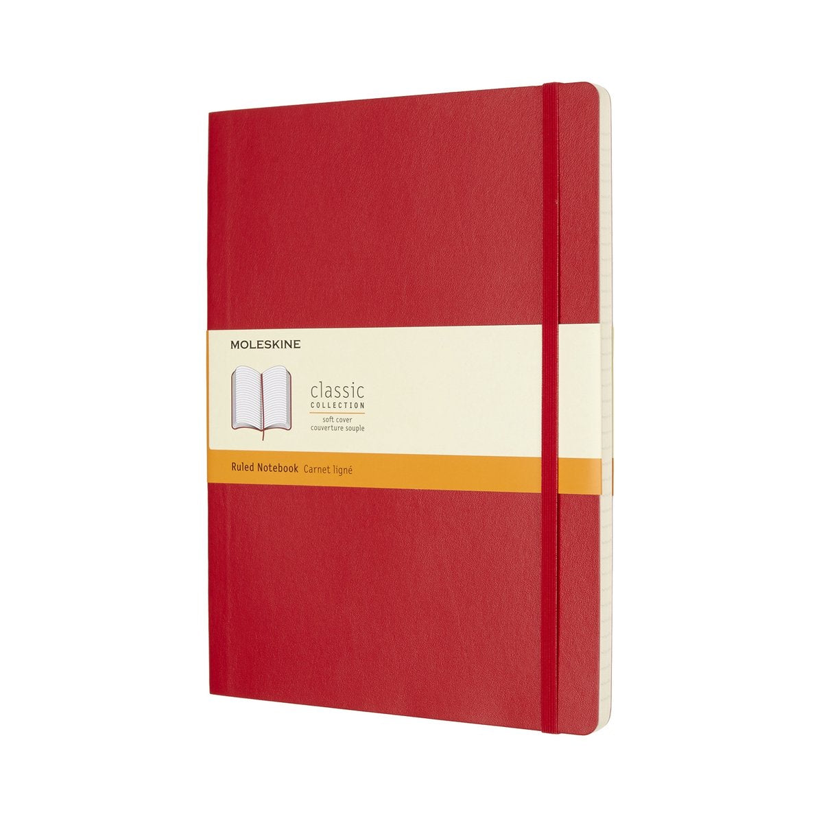 Carnet classique Moleskine - extra large - couverture souple - ligné - rouge