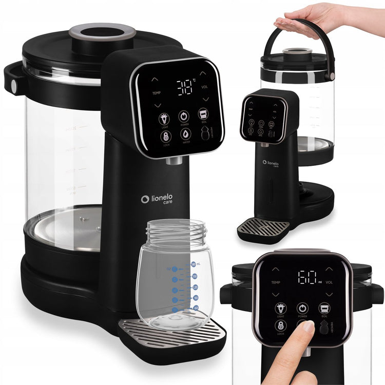 Distributeur d'eau chaude chauffe-eau Lionelo babypresto 2.0 – machine à lait – stérilisation UV – mode intelligent 100°c – 40-100°c réglable – dosage 30-300 ml – réservoir 3l – veilleuse – pour alimentation bébé