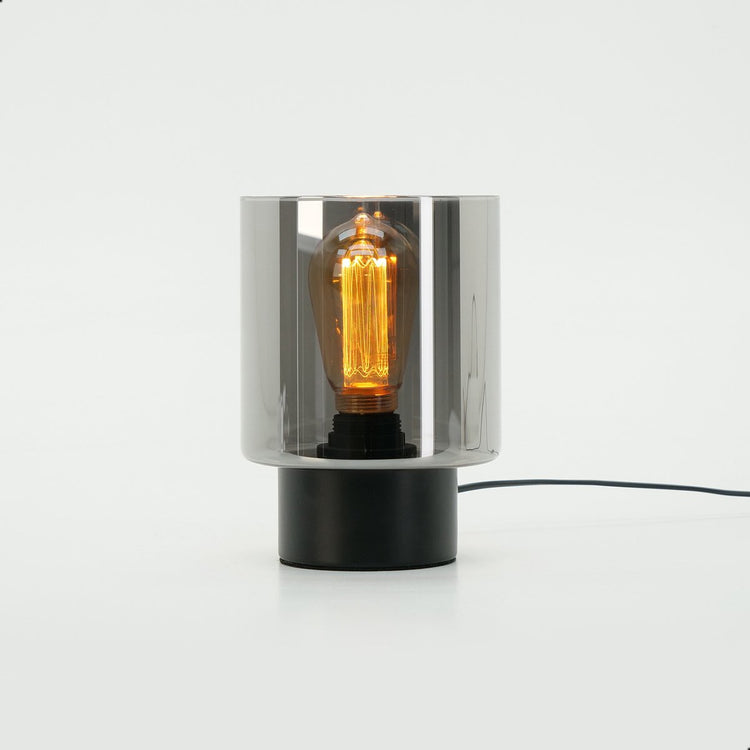 Lampe de table Eglo gorosiba - e27(excl.) - 22cm - verre fumé - métal - noir