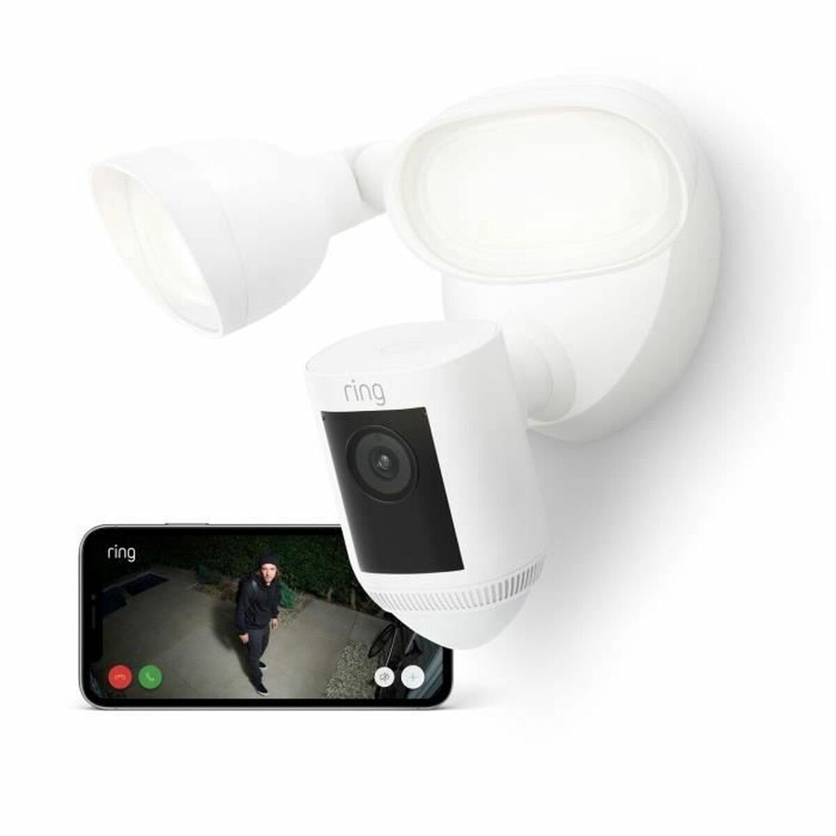 Ring Spotlight Cam Pro - plug-in - vidéo 2K - blanc