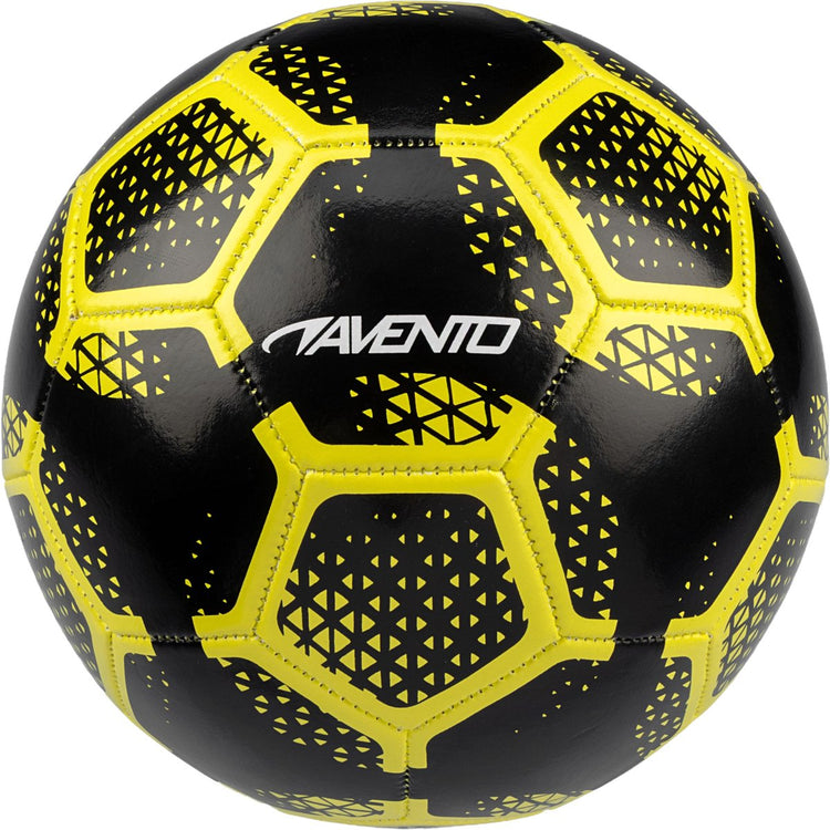 Mini ballon de football Avento - power strike - noir jaune - taille 3 - ø env. 19 cm