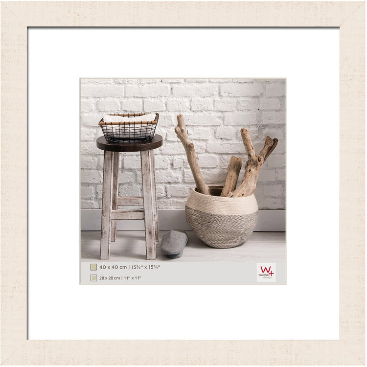 Walther home - cadre en bois - format photo 40x40 cm - blanc crème
