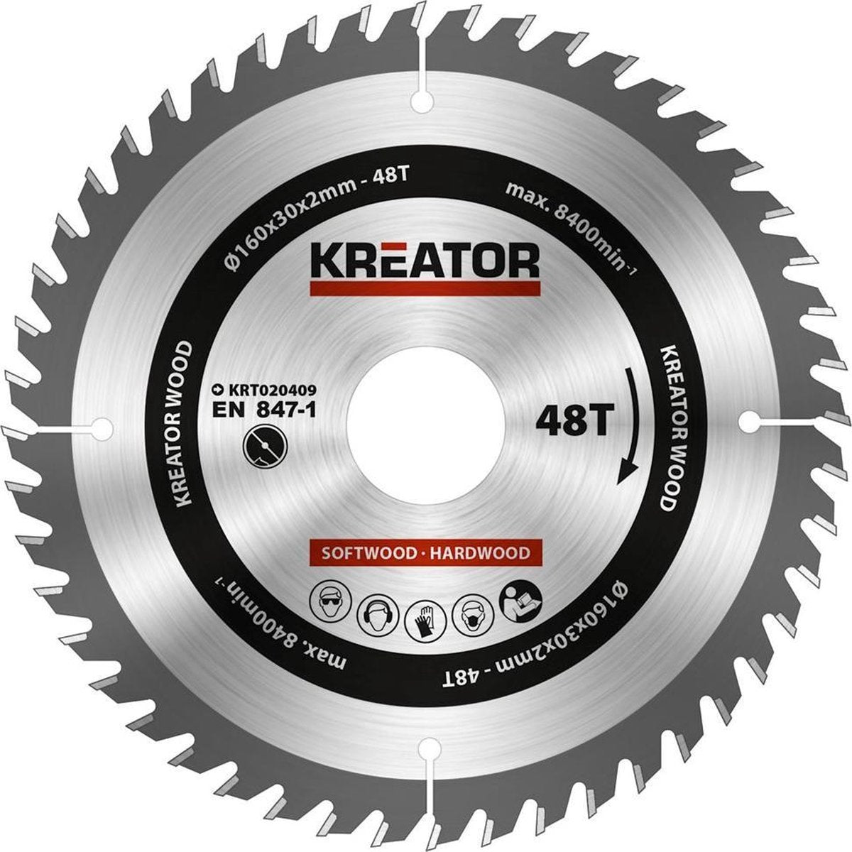 Kreator krt020409 lame de scie bois 160 mm - 48t