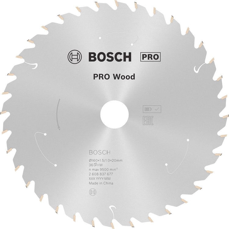 Lame de scie sans fil Bosch pro wood pour scies circulaires 160 x 1,5 x 20 mm - ...