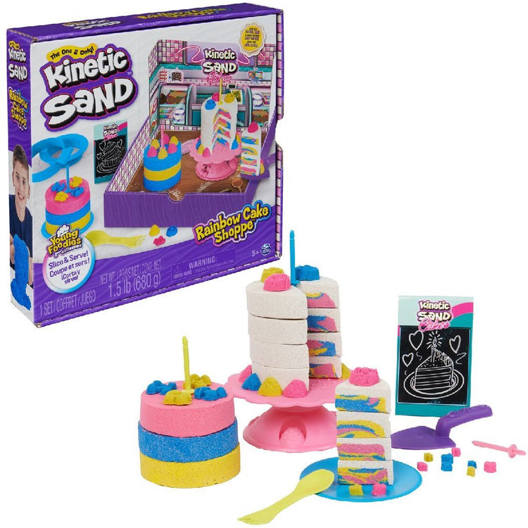Sable cinétique - pâtisserie arc-en-ciel avec 680 g d'ustensiles et accessoires de cuisine originaux 10 pièces - jouets sensoriels