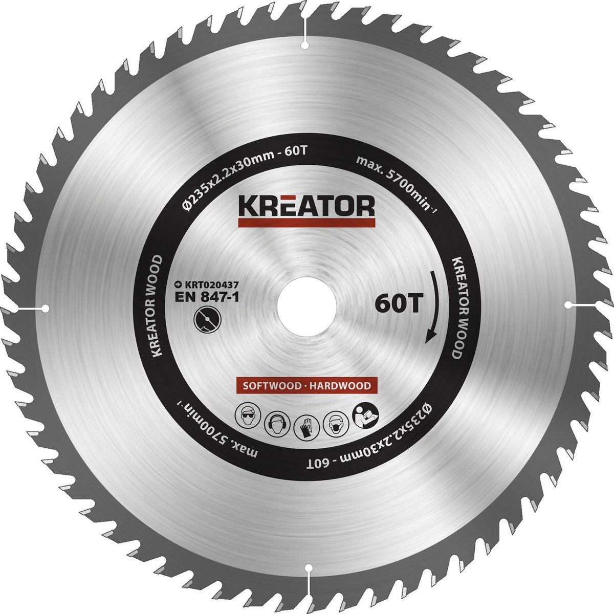 Kreator krt020437 lame de scie bois ø235mm 60t