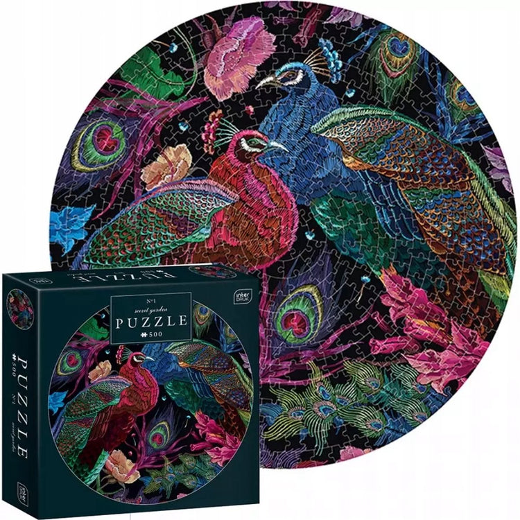 Geronimo games interdruk puzzle 500 pièces - couleurs de la nature, autour du paon