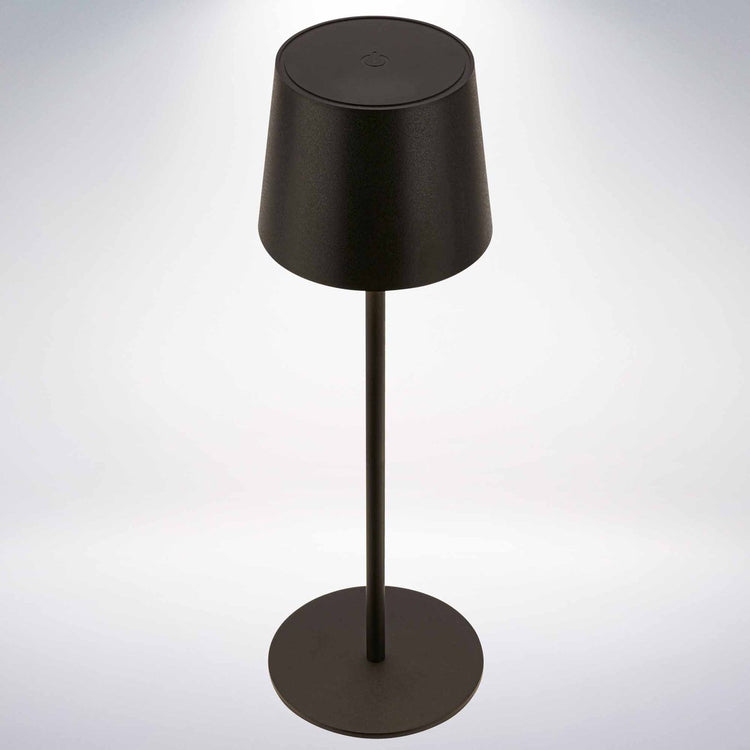 B.k.licht briloner suta - lampe de table led rechargeable - dimmable - sans fil - 33cm de haut - ip44 - pour intérieur extérieur - sur batterie - noir