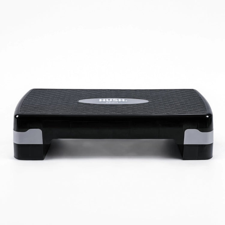 Hush sport - step aérobic 68 x 28 cm - hauteur réglable 10 15 cm - antidérapant - step banc de fitness pour home gym - max 150 kg - noir gris