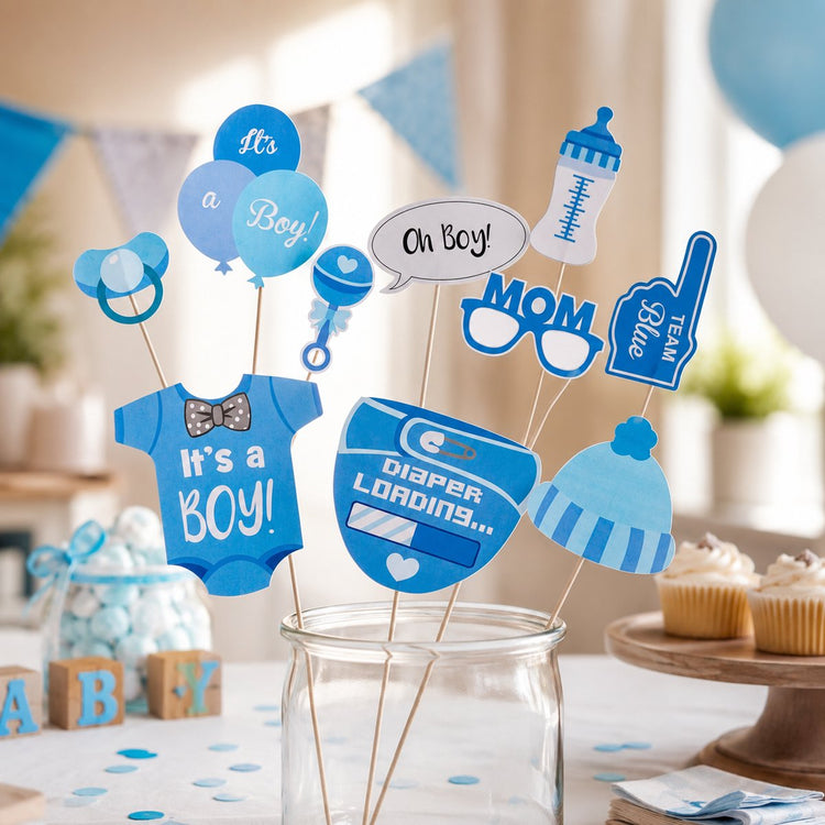 Partycasa Party Casa Accessoires de photomaton pour baby shower - Accessoires de photomaton avec 10 accessoires photo - Accessoires de photomaton pour photomaton