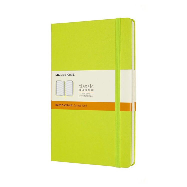 Carnet classique Moleskine - grand - couverture rigide - ligné - vert citron