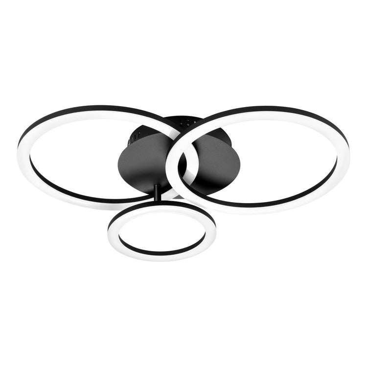 Plafonnier intelligent Eglo connect.z parrapos-z - 54,5 cm - noir et blanc - lumière blanche orientable - dimmable - zigbee